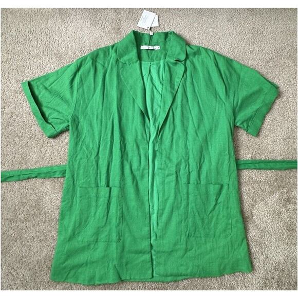 By EG Reis ByEgreis Alvina Green Blazer Linen Viscose Blend Women’s Size Medium - Picture 4 of 8